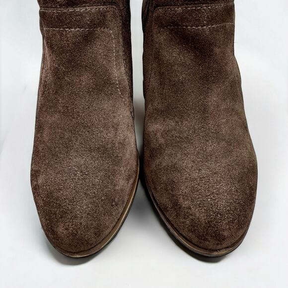 Lucky Brand Brolley Suede Genuine Leather Western Ankle Boots Booties 7 W Wide - Picture 6 of 11